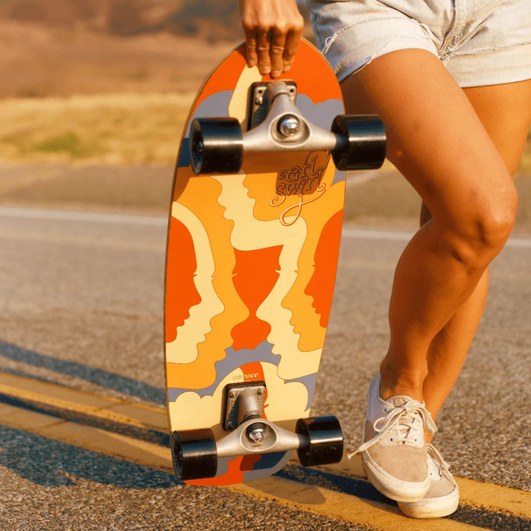 The Original GRLSWIRL x Carver Skateboard